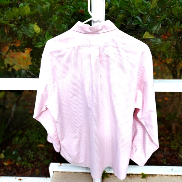 Pink white striped Ralph Lauren logo polo shirt - Picture 3 of 4